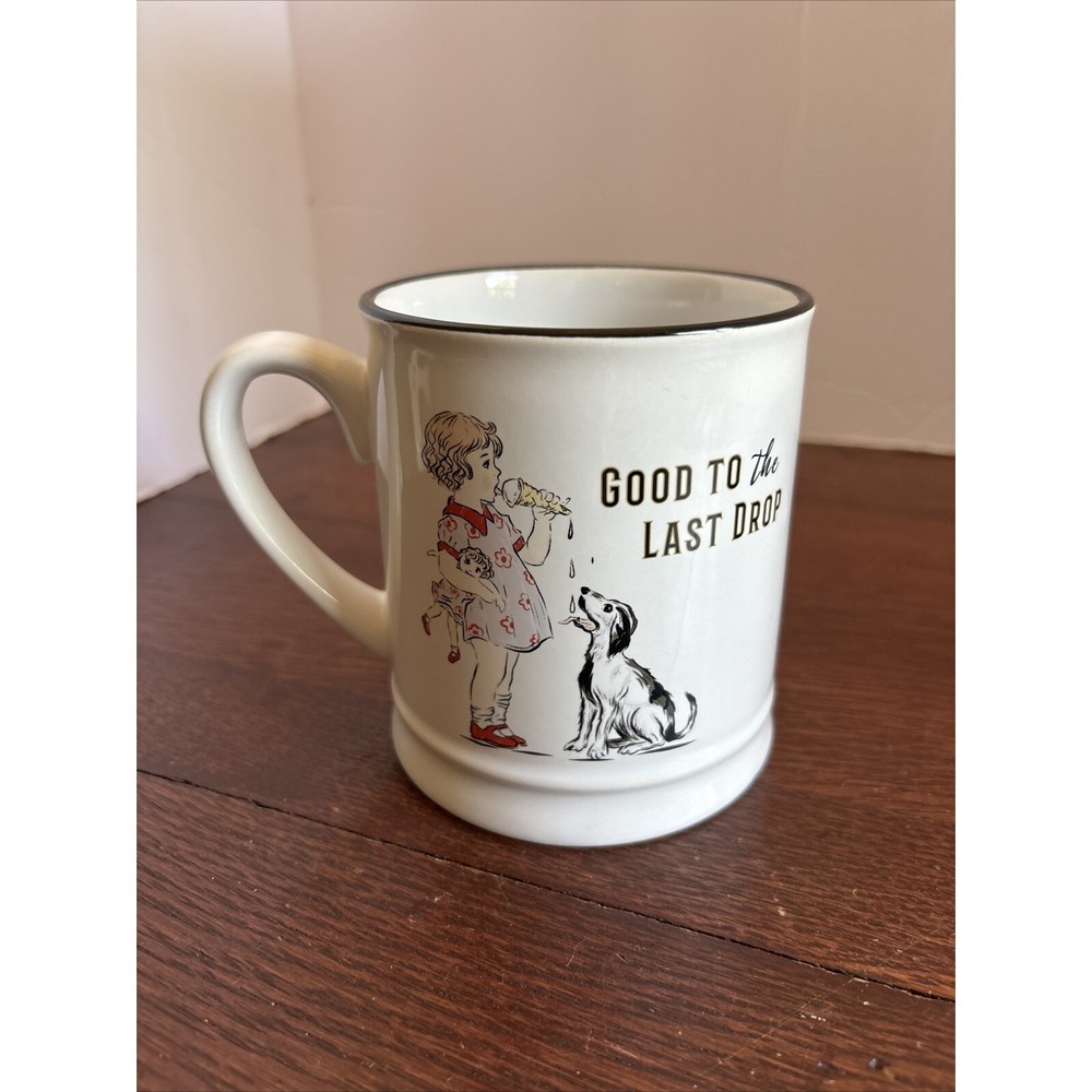 Red Shed Home And Gifts Mug Good To the‎ last Drop Ice Cream Girl, Doll, Dog